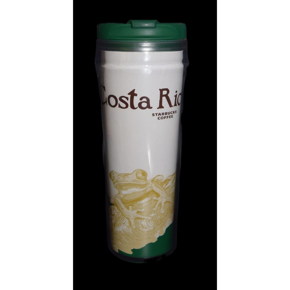 Starbucks Costa Rica Tumbler 12oz Green White 2004 Good Tree Frog Nature Travel